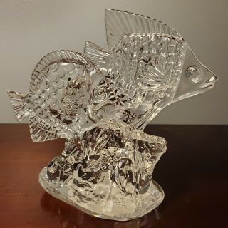 Rare Waterford Clear Crystal Glass Angel Fish Figurine 4.  5 " Tall Made In Ireland