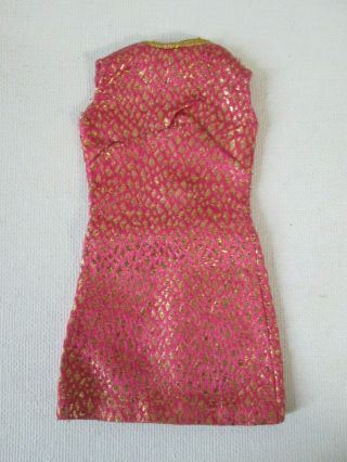 Vintage Mod Barbie 1488 Velvet Venture Pink & Gold Dress