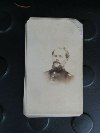 Antique Civil War Soldier Groton,  York Officer Cdv Photo