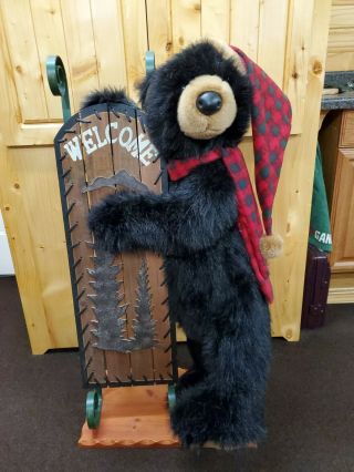 Dan Dee Collectors Choice Large Welcome Christmas Black Bear - Rare 41” Tall