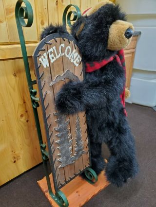 Dan Dee Collectors Choice Large Welcome Christmas Black Bear - Rare 41” Tall 2