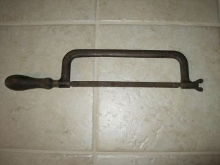 Antique Wood Handled Cast Iron Hacksaw 17 1/2 " Overall
