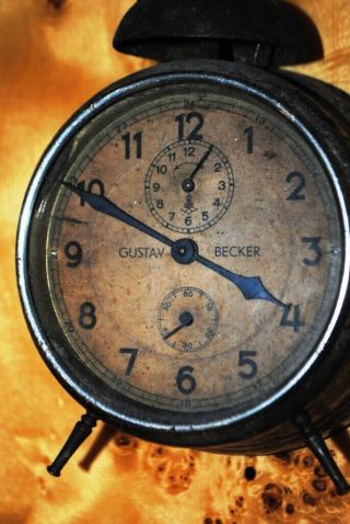 Rare)) ) Vintage Desk - Shelf Clock Gustav.  Becker.