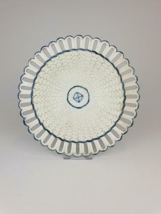 Good Antique Wedgwood Creamware Pierced Basket Weave Plate.