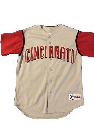 Rare Vintage Cincinnati Reds Majestic Baseball Jersey Men’s Medium Grey Blank