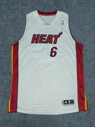 Rare Nba Miami Heat Lebron James Adidas Basketball Authentic Jersey 4xl