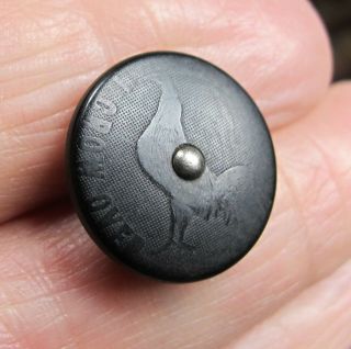 Antique Rubber? Button Image Of A Rooster " I Crow Over All " 11/16 "