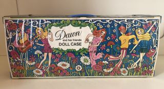 Vintage Dawn & Her Friends Doll Case,  Blue,  Carry Handle,  Interior Closet