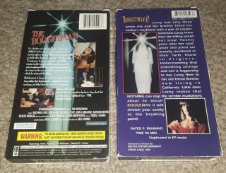 The Boogeyman 1 & 2 Vhs Tapes horror movies slasher gore 80s 70s rare scary 2