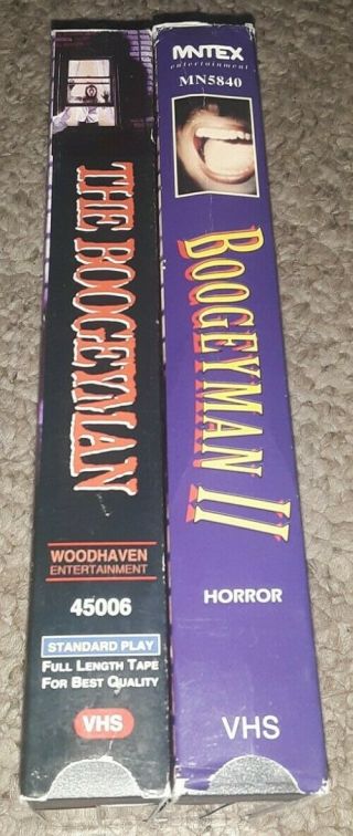 The Boogeyman 1 & 2 Vhs Tapes horror movies slasher gore 80s 70s rare scary 3