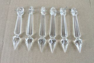 6 3.  5 " Vintage Cut Glass Prism Crystal Lamp Repair Chandelier Rare