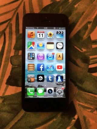 Rare Apple Iphone 5 On Ios 6 - 16gb - Black & Slate (at&t) A1428 (gsm)