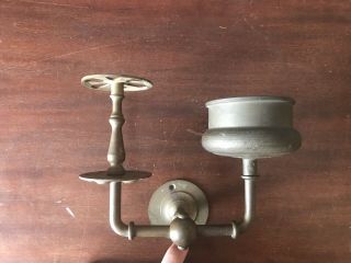 Antique Solid Brass Toothbrush And Cup Holder 1900 