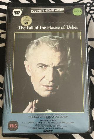 The Fall Of The House Of Usher Horror Vhs Vincent Price - Warner Clamshell - Rare