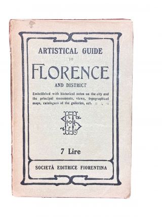 1923 Artistical Guide To Florence Italy And District Book W/ Map Firenze Rare