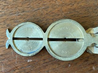Antique J.  Allender US Gold Coin Counterfeit Detection Scale 1851 - 1853 Rare 6