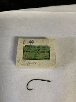 Antique Harrison Bartleets Kinsy Hooks Japanned Black Salmon Fly Tying Flies