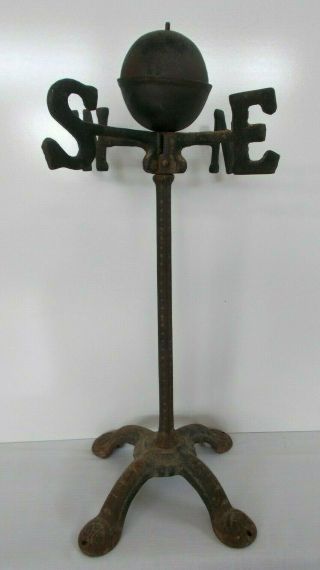 Vintage Ornate,  Heavy,  Cast Iron Lightning Rod Stand