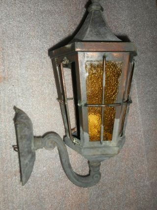 Outdoor Copper /brass Lantern Wall Sconce Front Porch Vintage Handmade