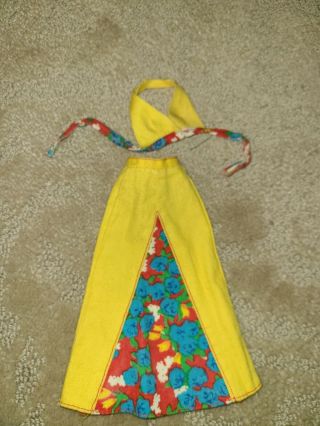 Vintage Barbie Clothes Best Buy Fashion Yellow Floral Skirt & Halter Top