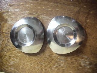 DANISH MODERN Stainless Steel CANDLE HOLDERS Mid - Century Modernism 3