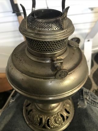 Antique 1896 The “b&h” Bradley Hubbard Oil Lamp