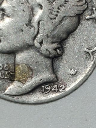 1942 / 1 Mercury Dime - 2 Over 1 - Double Die Obverse - Rare Coin
