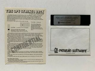 The Spy Strikes Back Penguin Software 1983 Apple Ii 5 1/4 " Floppy Disk Rare