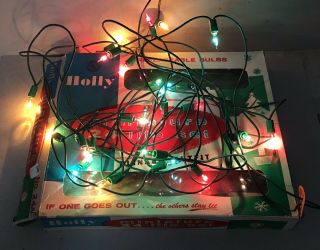Vintage Christmas 24 - Light String Miniature Screw - In Bulbs & Orig Box