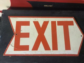 Exit Sign Wood Vintage Building Sign Classic Office Old Vtg Rare Store Display