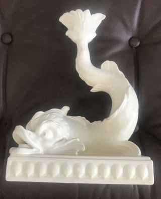 Rare Wedgwood Creme Dolphin Candlestick Candle Holder.  9 And 5/8” H
