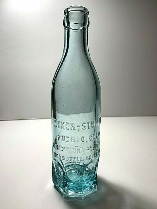 Rare Old Dixon - Stumpf Pueblo Colorado Crown Top Soda Pop Bottle Abm
