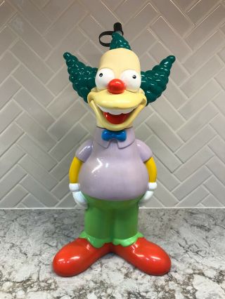 Very Rare 2001 The Simpsons Krusty The Clown Figure Sipper Cup Water Bottle