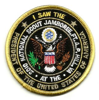I Saw The President 2010 Nj National Jamboree Vintage Boy Scout Bsa Patch