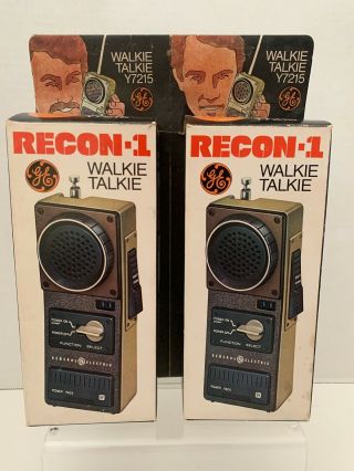 1974 General Electric Recon - 1 Walkie Talkie Radios Model Ys7215a - Rare