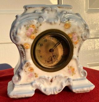 Antique Waterbury? Haven? Beveled Glass Porcelain Clock - 1890 
