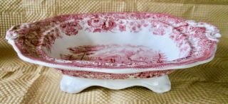 Antique Tyrolean Red Ridgways Wr & Co.  England Large Serving Vegetable Dish Bowl