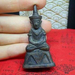 Phra Ngang Attraction Sitting Amulet Brass Thailand Buddha Statue Talisman