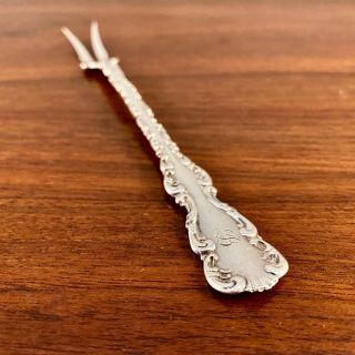 Whiting Sterling Silver Pickle / Olive Fork: Louis Xv Pattern - B Monogram
