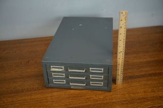 Vintage Metal Steelmaster 3 Drawer File Cabinet 5 " Tall By 16 " X 10 "