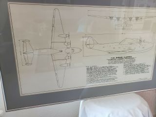Vintage Rare The Boeing Clipper Schematic By John Holmes 29 " X 16 "