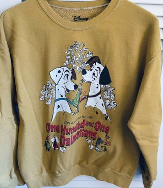 Rare 101 Dalmations Disney Vintage Look Sweatshirt Sz Large Unisex