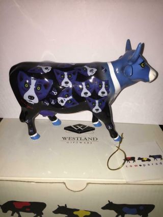 Cow Parade 9155 " Black Tie Dogs " Blue Dog - George Rodrigue - Very Rare