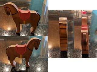 RARE Waldorf 4 Wooden Horses & 1 Knight by KINDERKRAM 4