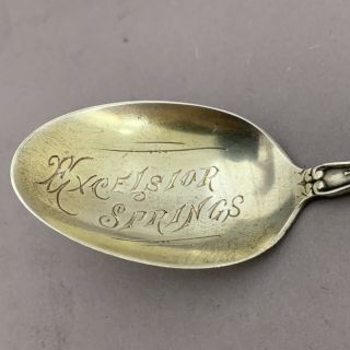 Excelsior Springs Missouri Sterling Silver Souvenir Spoon Saart Brothers