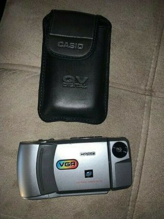 Rare Vintage Casio Qv - 100 Color Lcd Digital Camera,  Case