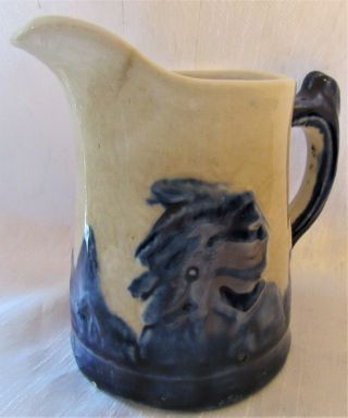 Antique Early Monmouth Sleepy Eye Indian Cream Pitcher 4 " Tall