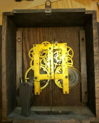 422 - Antique Mission Oak Wall Clock Parts 2