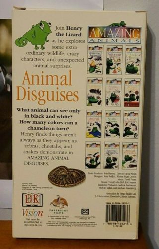 Henry ' s Animals - Animal Disguises - VHS Tape - Vintage 2