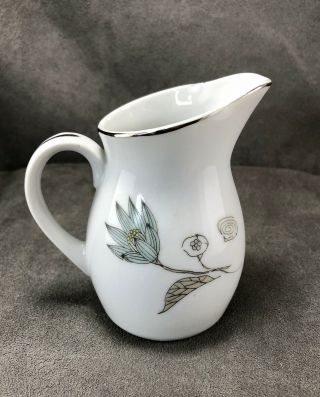 Vintage Yamaka China Japan Bud Vase Pitcher Creamer Lotus Flowers Ceramic RARE 3